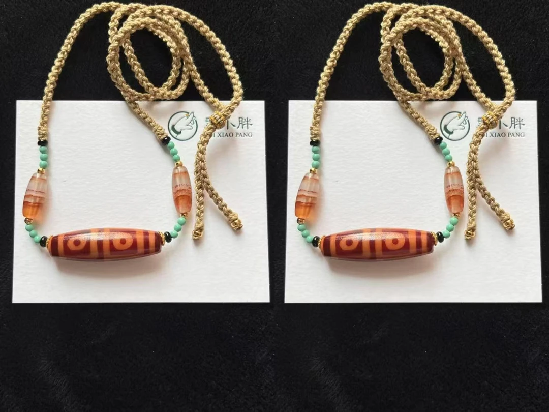 翠小胖三号店  红肉横编四眼玛瑙项链CTZA206 多样性发1
