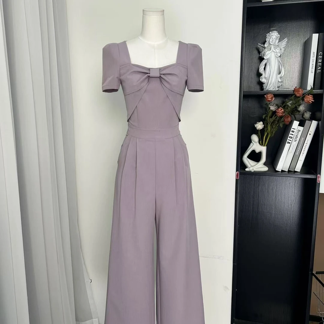 小八定制25夏季新款法式减龄气质轻奢设计感连体裤 14044 BCK