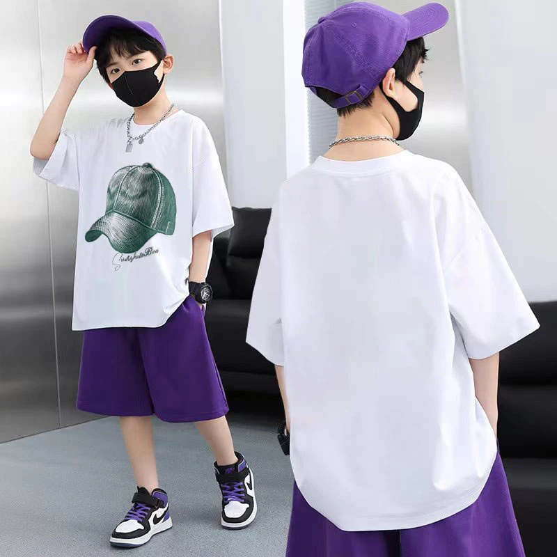 儿童夏季纯棉套装洋气帅气夏款休闲时尚中大童男夏季男孩运动潮酷