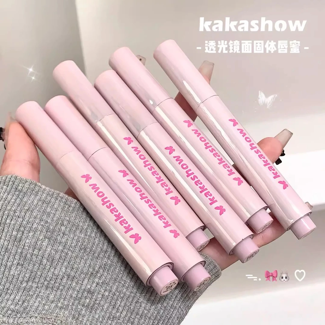 巨显嫩固体唇蜜！裸色系口红女镜面水光唇釉不掉色不沾杯平价学生