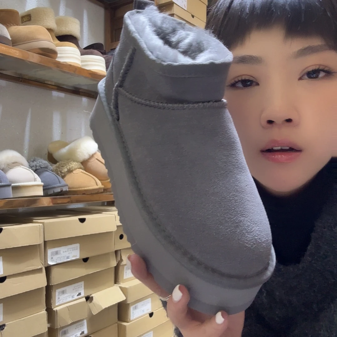 36码灰色雪地靴大棉