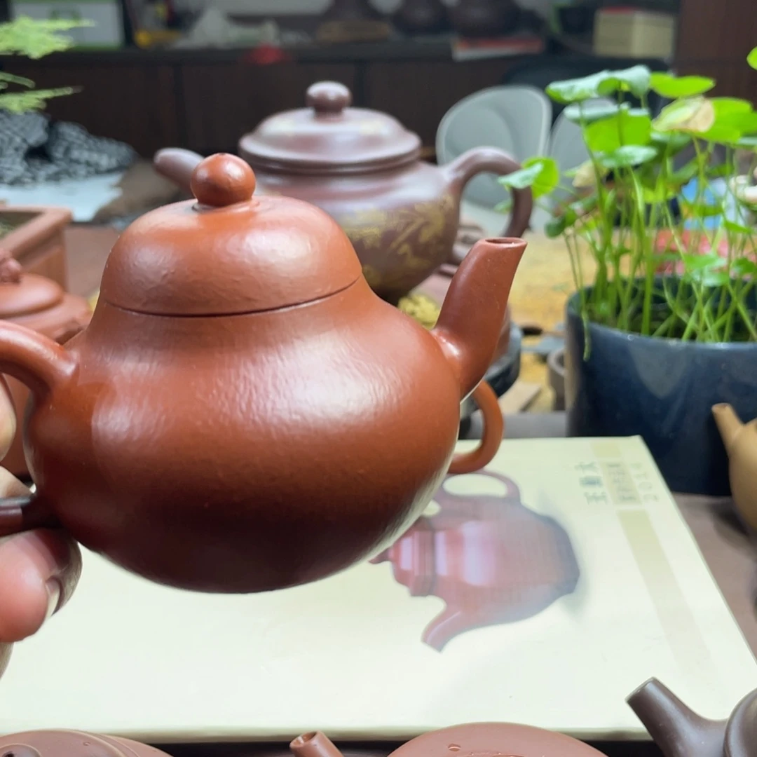 紫砂茶壶微瑕小煤窑朱泥梨形150毫升
