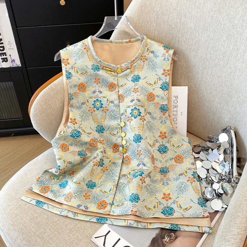 新中式中国风显瘦高端马甲女秋款2025新款小个子改良禅意马夹