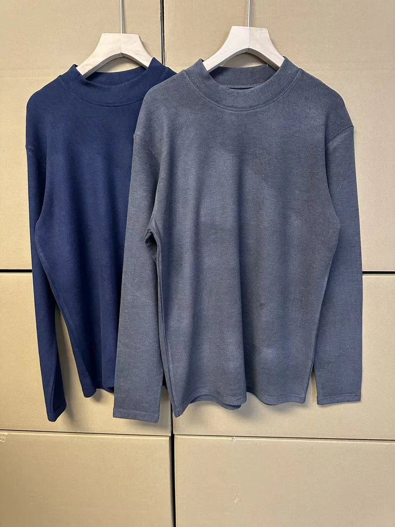 【温漫良品】男秋冬长袖打底T恤 内搭半高领修身套头衫