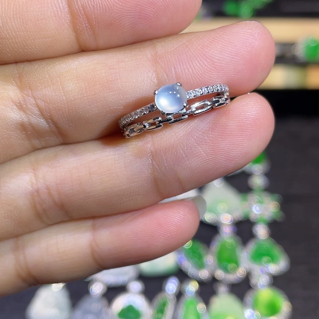 翡翠银S925镶嵌戒指