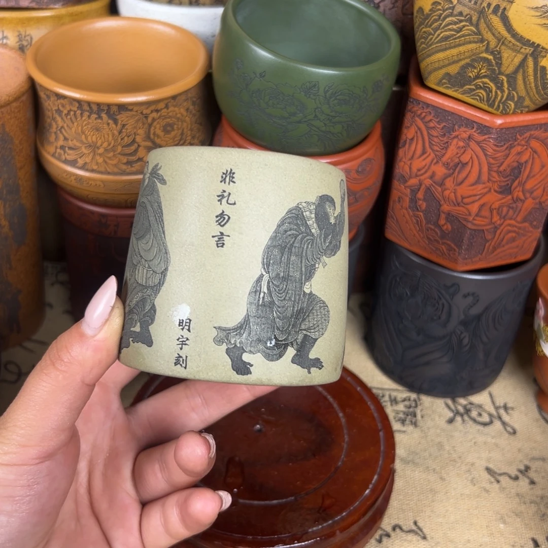 茶杯紫泥紫砂紫砂