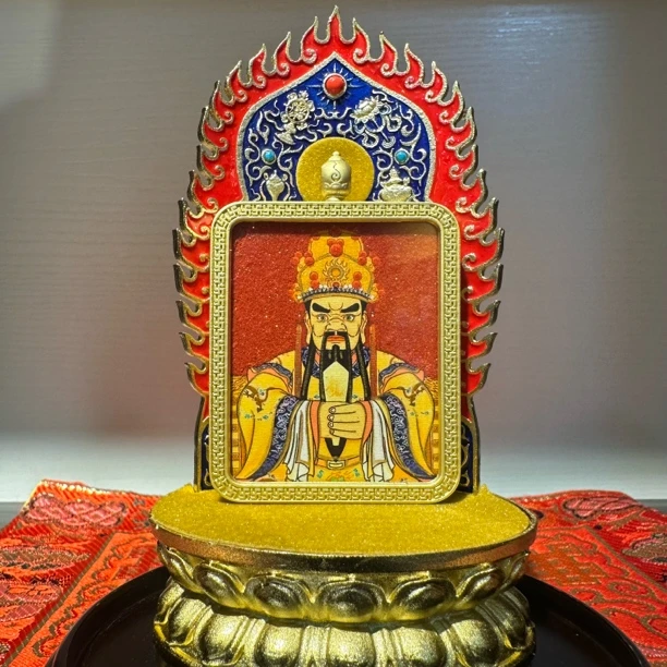 唐卡/细沙/手绘描金/五爷