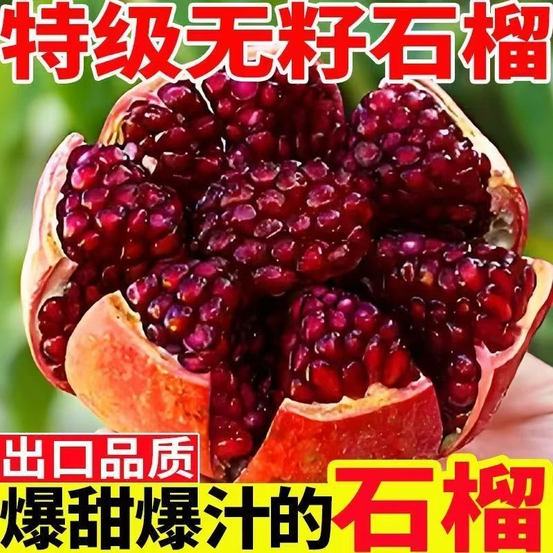 【纯甜爆汁】四川会理突尼斯软籽石榴5斤新鲜采摘皮薄多汁孕妇石榴.