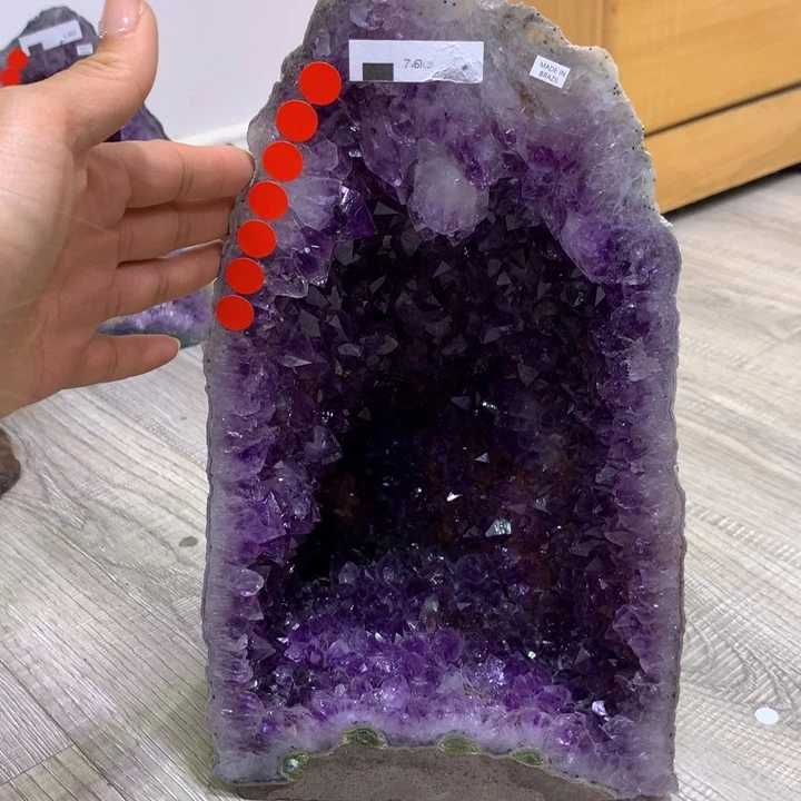 水晶大型摆件（非配饰）未镶嵌过灯全透 裸高33洞深19