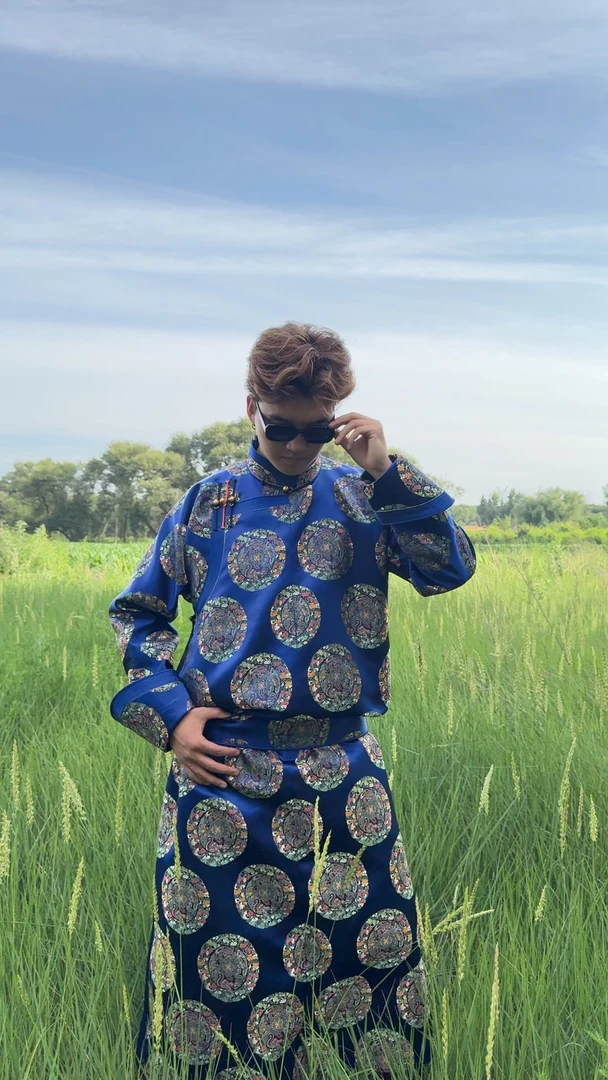 【DADI】大地民族服饰 气质新款宝蓝印花民族风传统男款原创设计