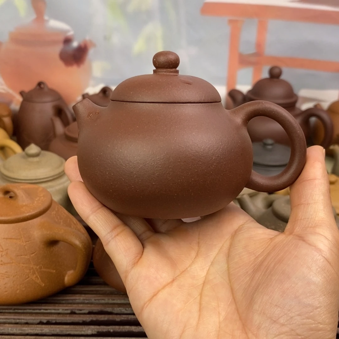 茶壶紫砂160cccc深井羊角山紫泥文旦