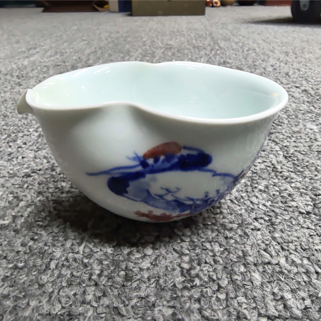 方青老师《青花釉里红仙鹤公道杯》带收藏证书