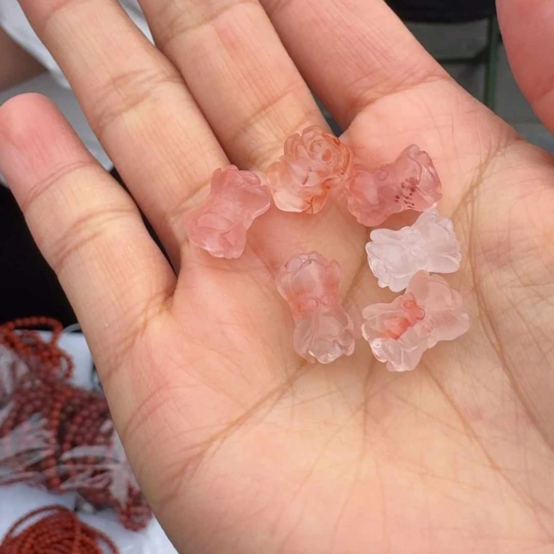 南红玛瑙颈饰未镶嵌南红并蒂莲多样性拍一发一