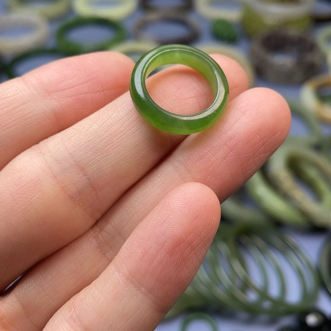 和田玉（碧玉）未镶嵌戒指15.5mm内径