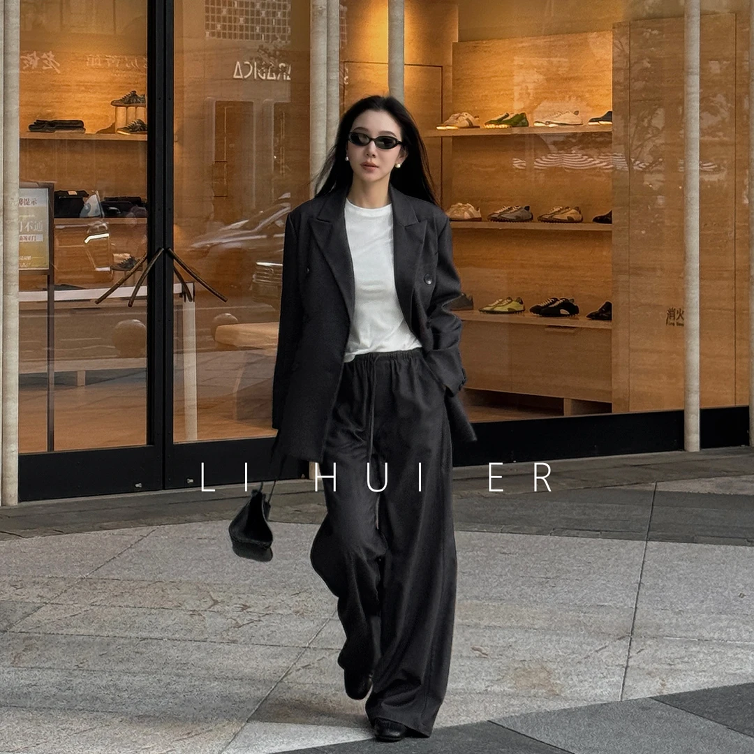 LiHuiEr李慧儿【拉斐尔诗集】2025秋季百搭小众朱墨色套装LL025607