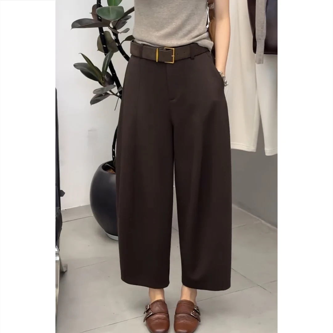 九分休闲裤女2025秋季新款小众炸街高级感女装显瘦九分哈伦裤时尚