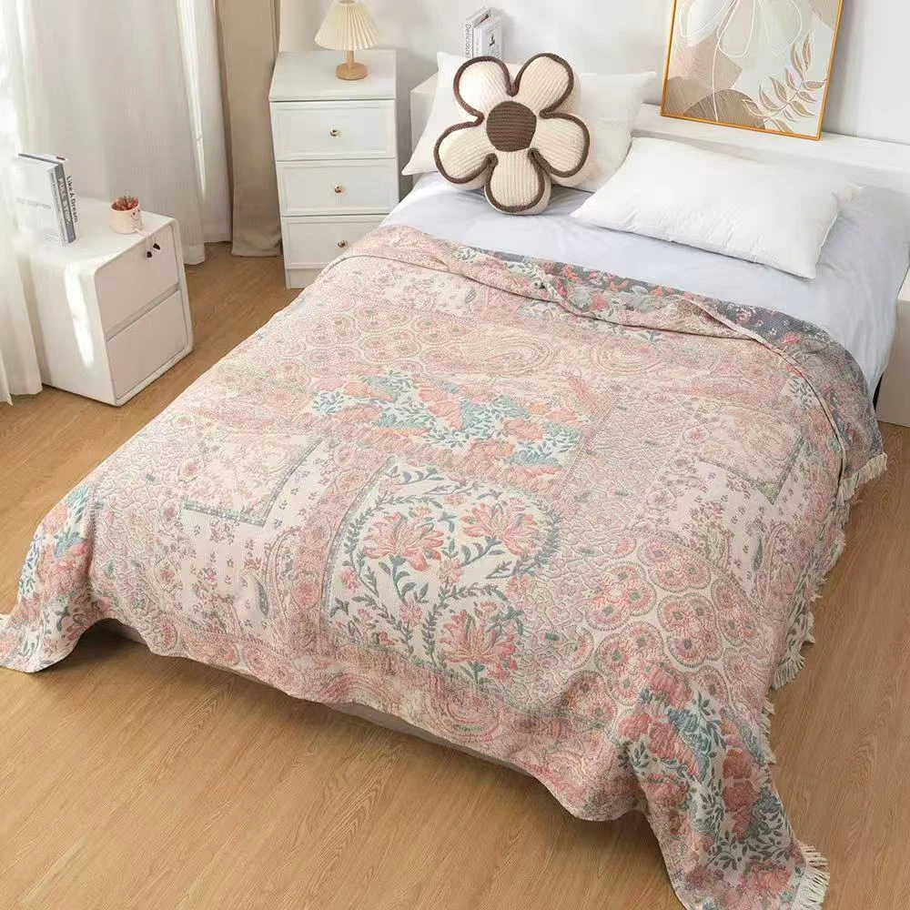 床盖【米亚欧兰】2X2.3米 纱布高端轻奢双人四季床盖床盖毯