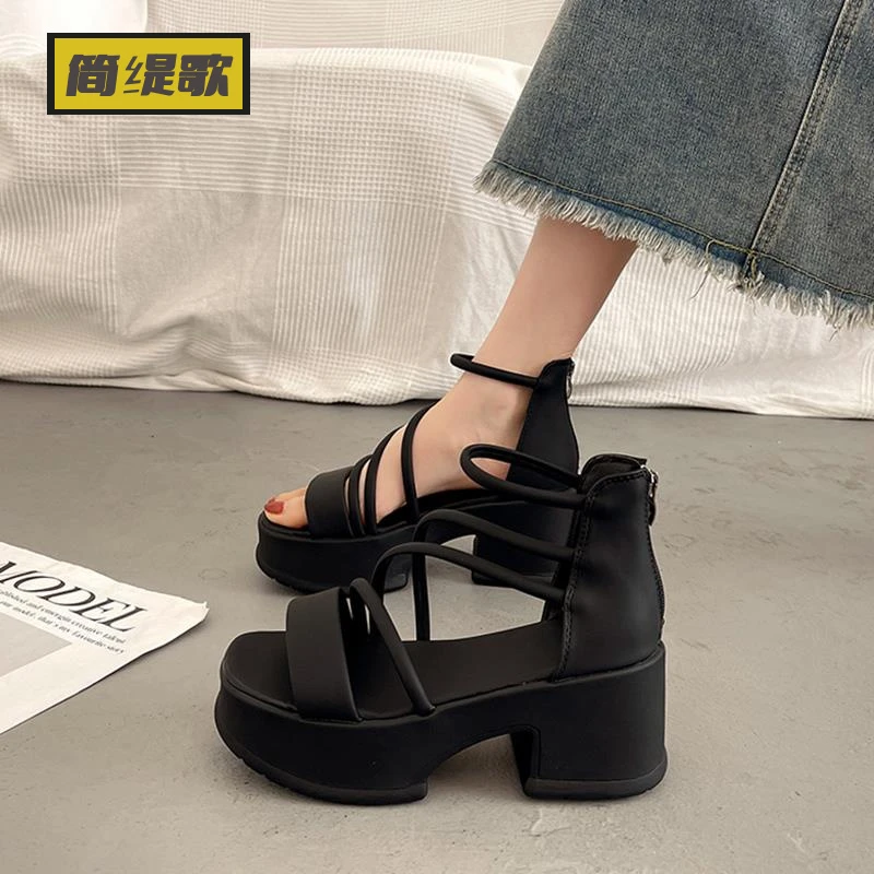 【香港轻奢JTG&Shoes】法式绝美配裙子厚底复古女夏季外穿高级感2