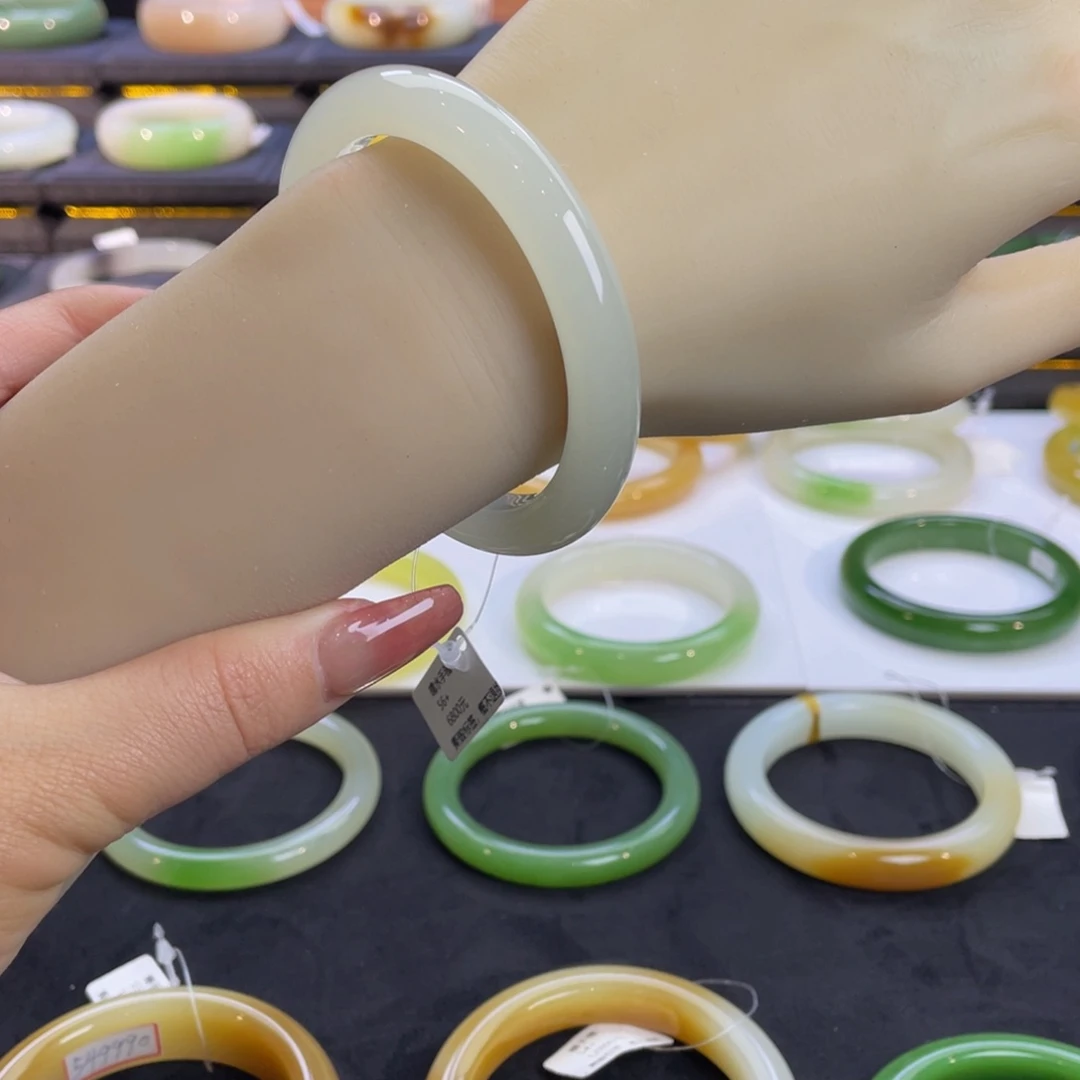 未镶嵌手镯和田玉高冰晴水手镯56