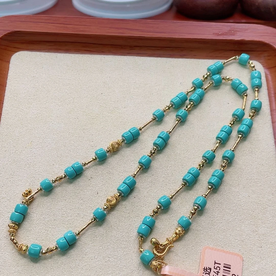 绿松石18K金镶嵌珠宝半成品