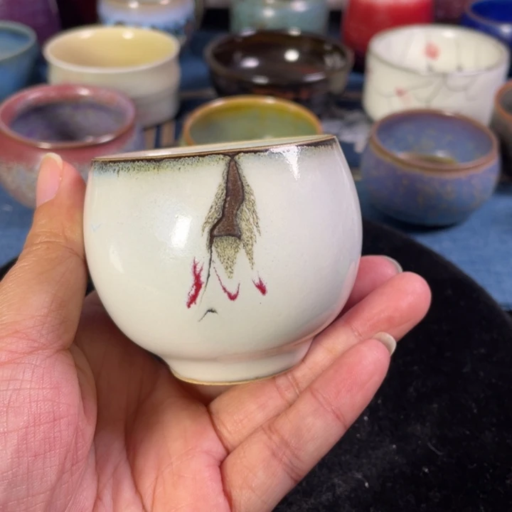 摆件钧瓷踏雪寻梅圆满杯