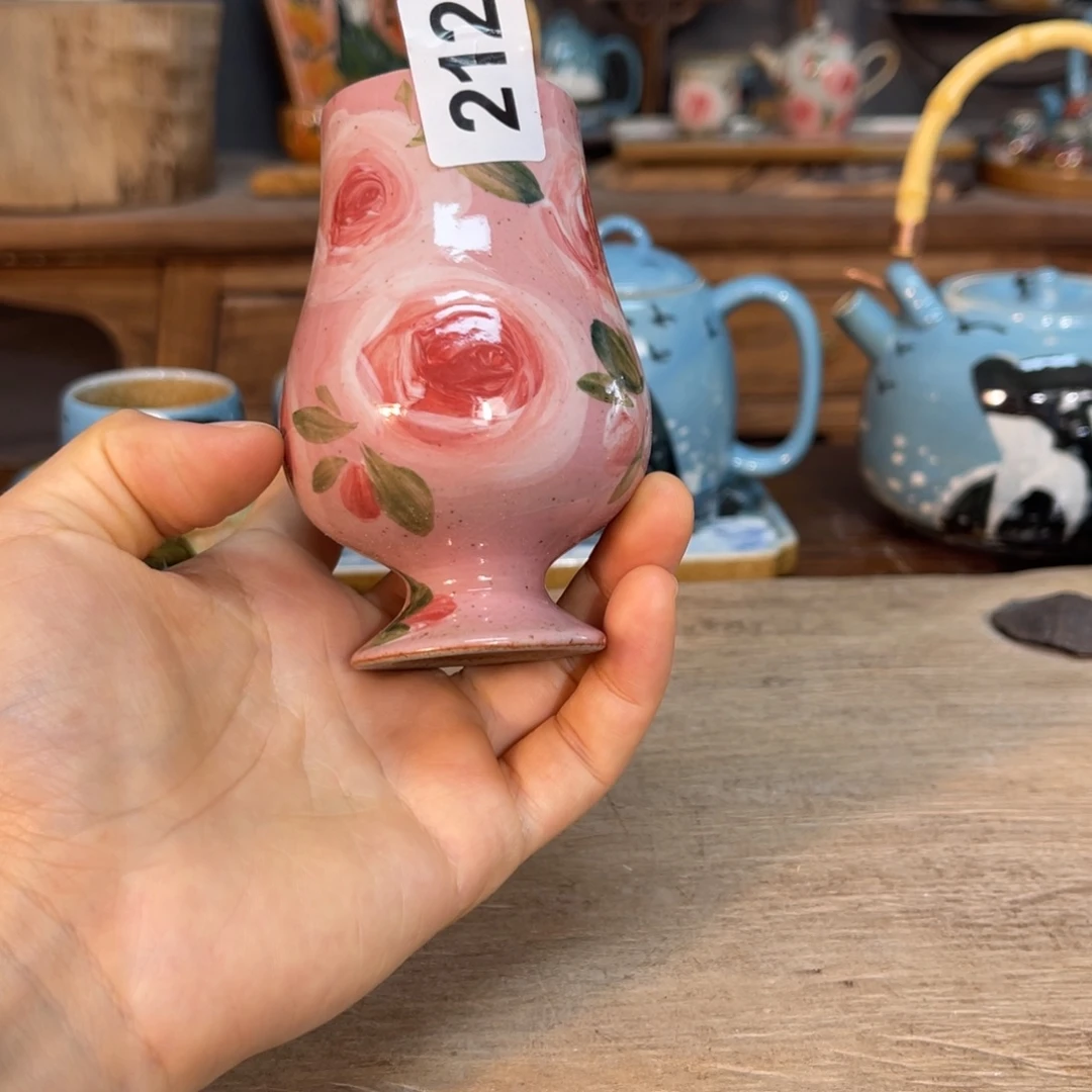 壶素浅陶瓷手工手绘