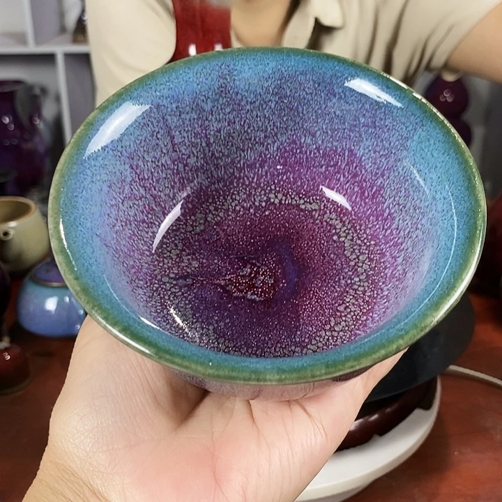 瓷片尚峰钧窑作品全手工微