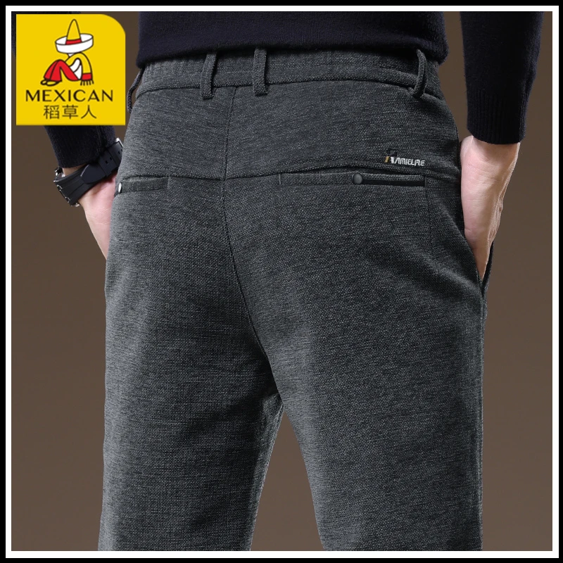 Mexican/稻草人春款轻商务西裤子男士秋季中年爸爸装休闲长裤子