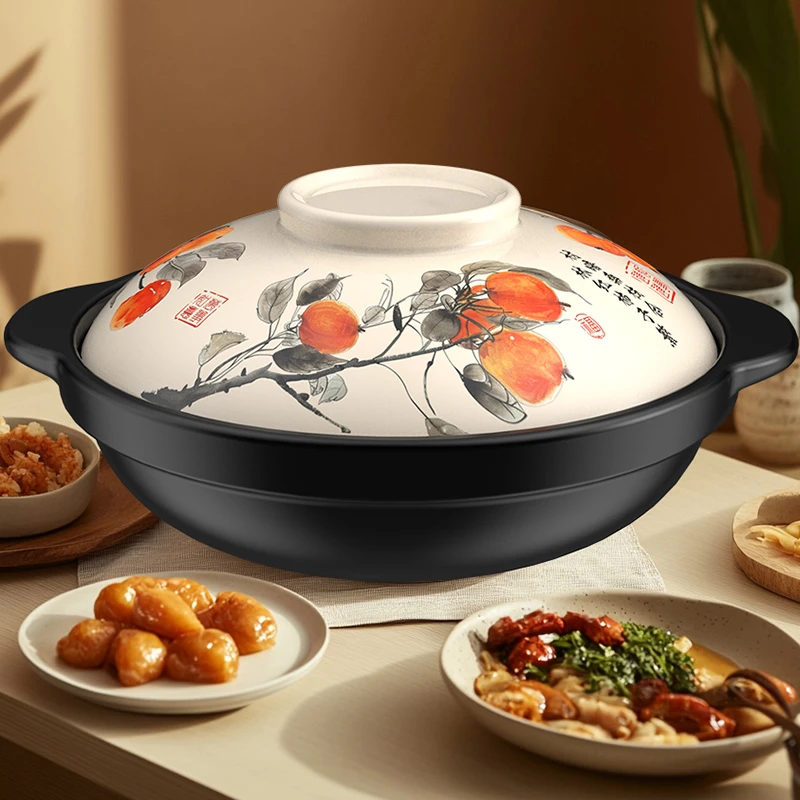 【万柿胜意】康舒干烧煲家用砂锅啫啫煲炒菜炖肉耐高温陶瓷沙煲浅锅