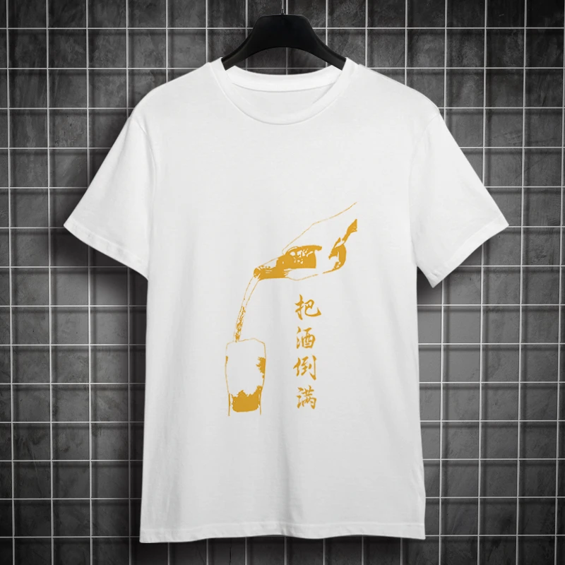 2025夏季新款把男士印花男短袖T恤国潮宽松休闲百搭潮流上衣服
