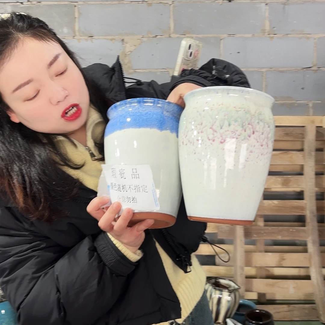 瑕疵两个高20/15红陶