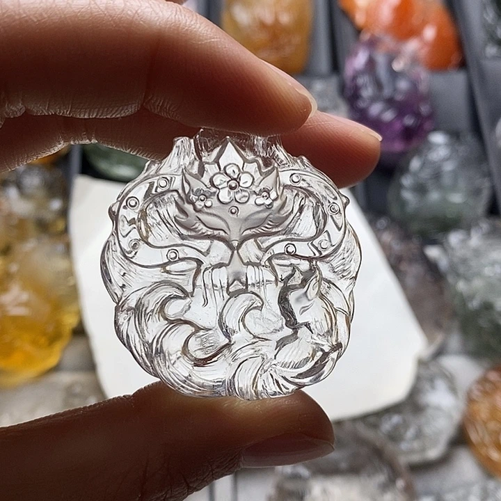 水晶未镶嵌颈饰水晶吊坠