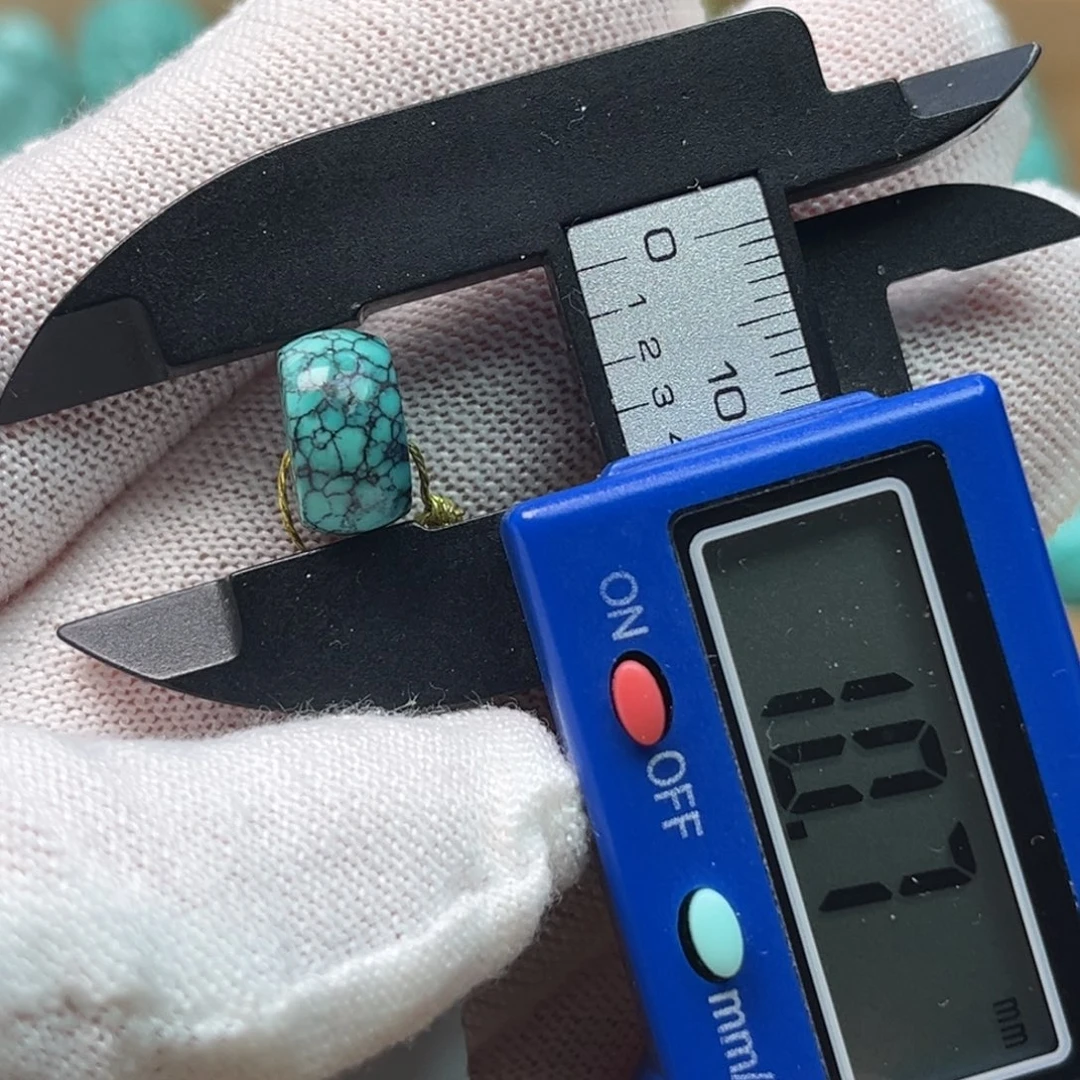 绿松石未镶嵌直切鼓珠