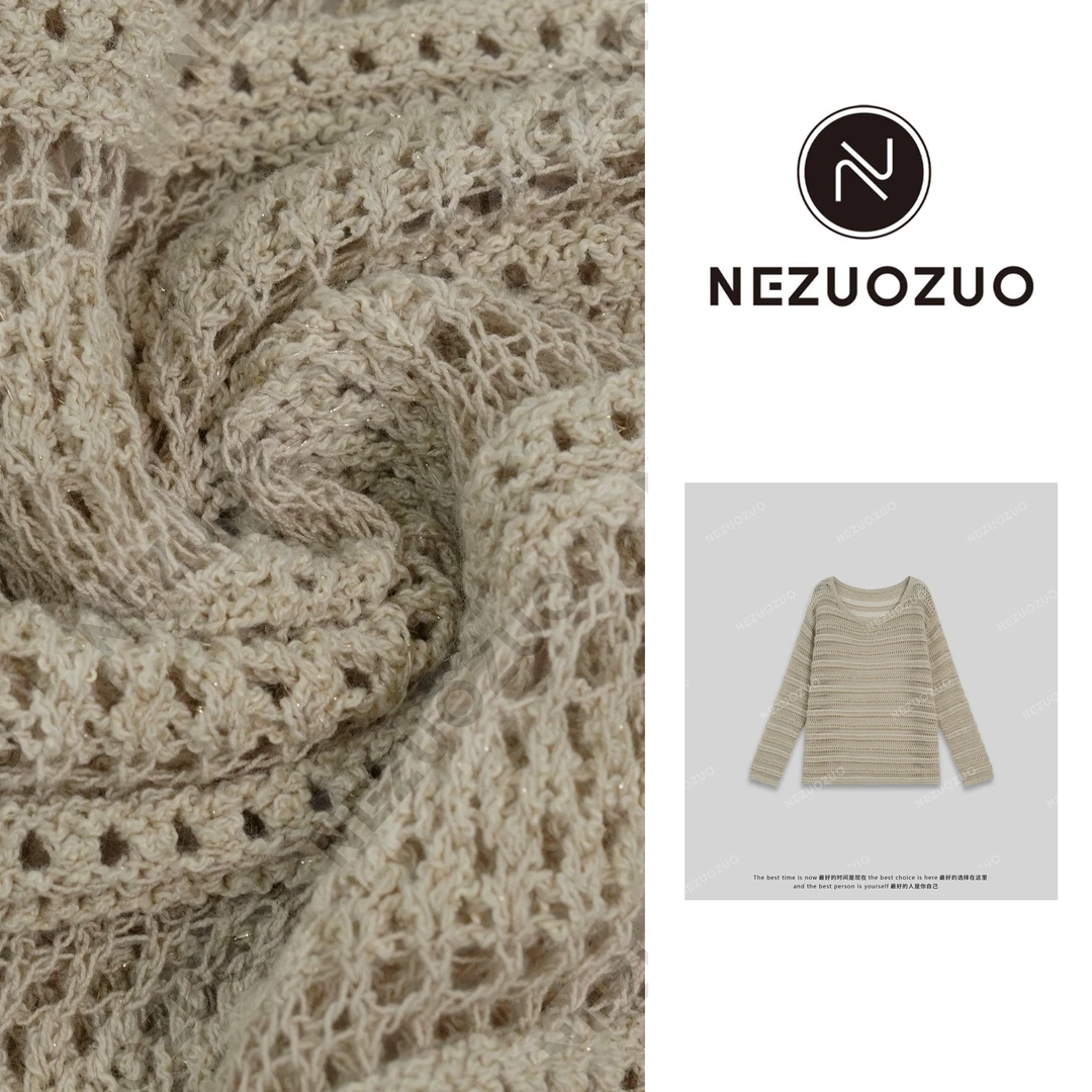 NEZUOZUO【镂空秀场】钜火镂空工艺/度假风条纹肌理感镂空针织罩衫