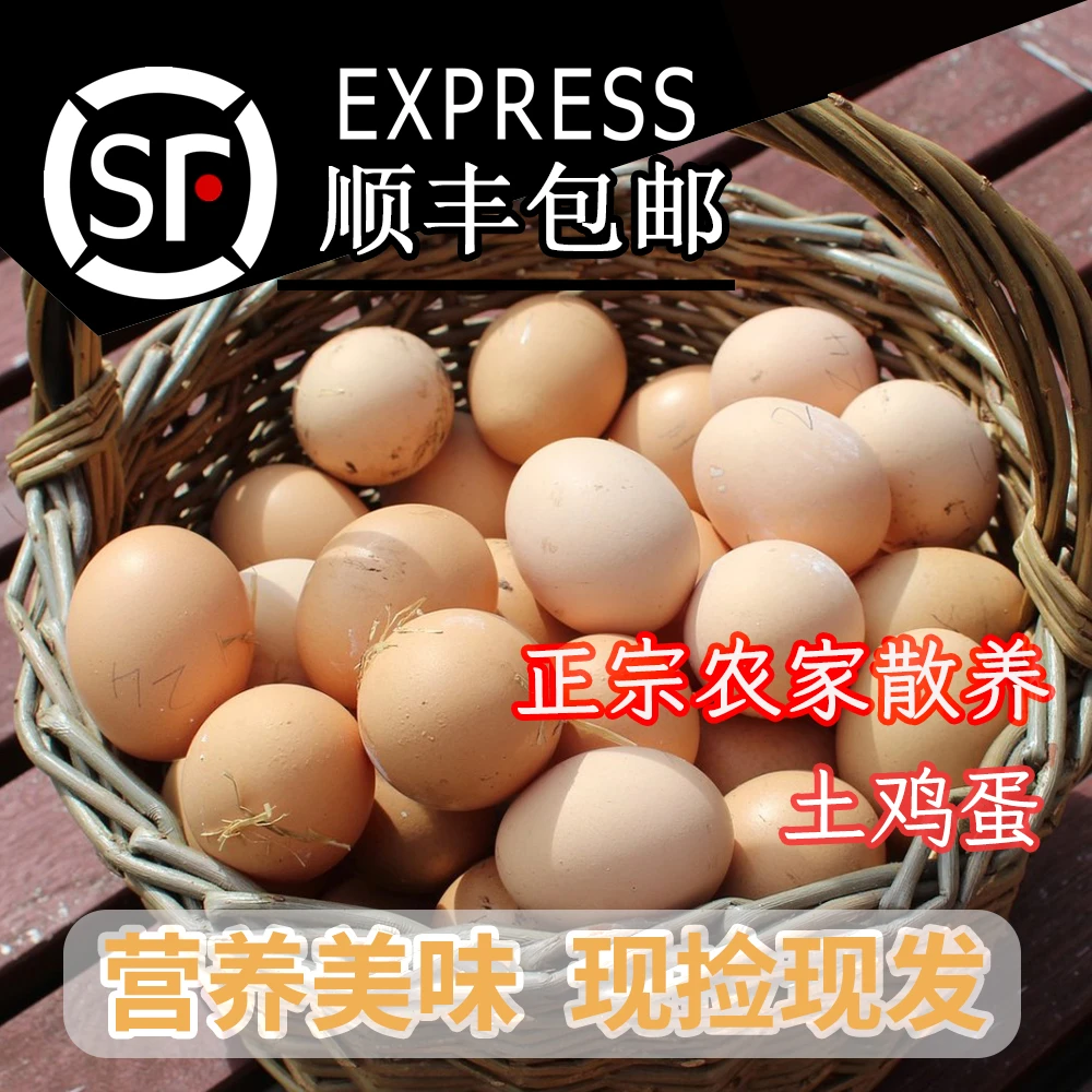 【原生态粉壳土鸡蛋】贵州土鸡蛋30枚/无抗不腥/农家散养土鸡蛋/鲜鸡蛋/新鲜现捡现发/营养丰富