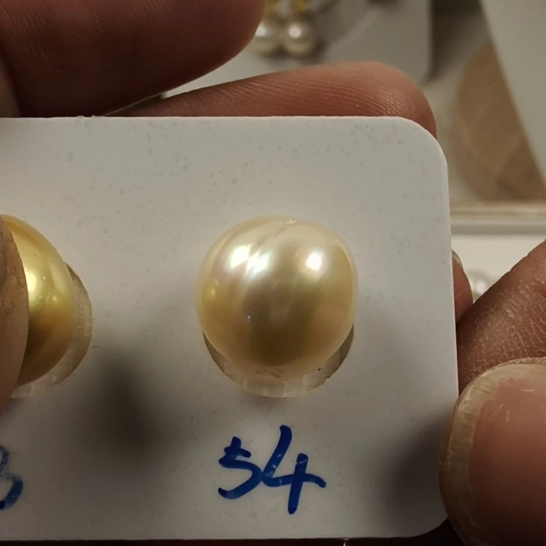 耳饰银S925镶嵌海水珍珠