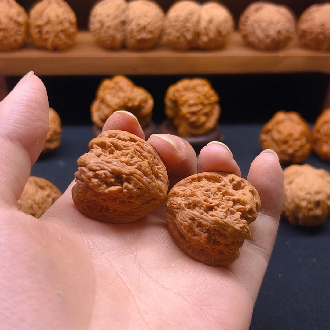 森***竹把件核桃承德密纹35全品