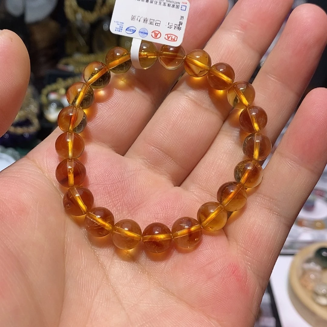 水晶手链未镶嵌巴西暴力黄黄水晶