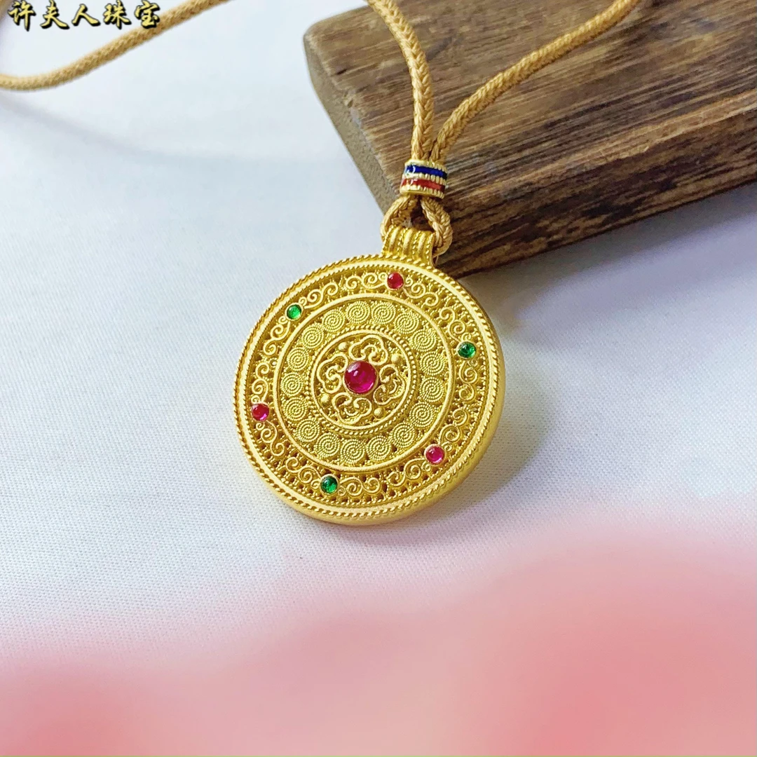 吊坠足银 足银 时尚气质百搭精美 八宝罗盘吊坠《赠毛衣链》