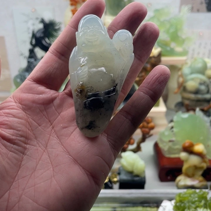 蛇纹石玉未镶嵌四大名玉手把