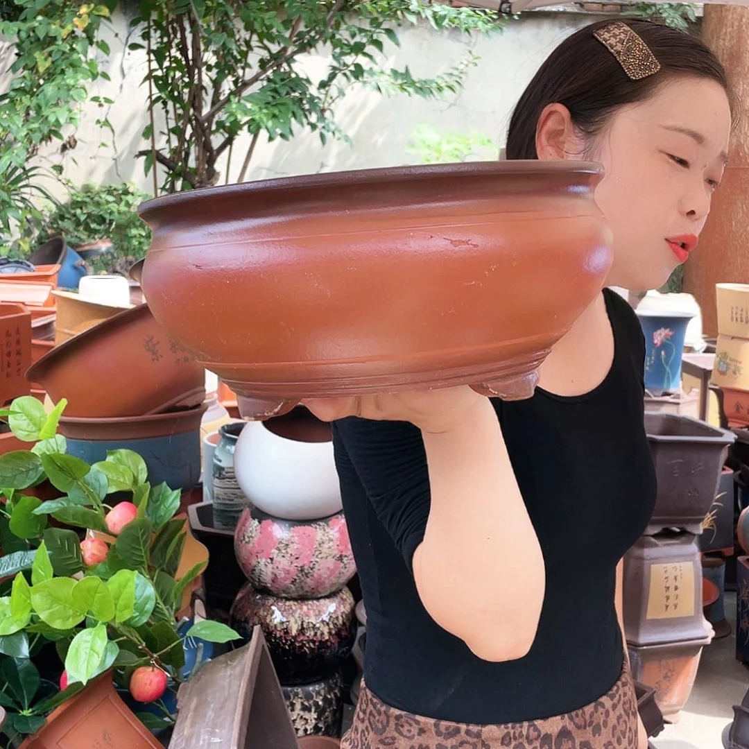 仿古鱼缸小花盆紫砂花盆紫砂