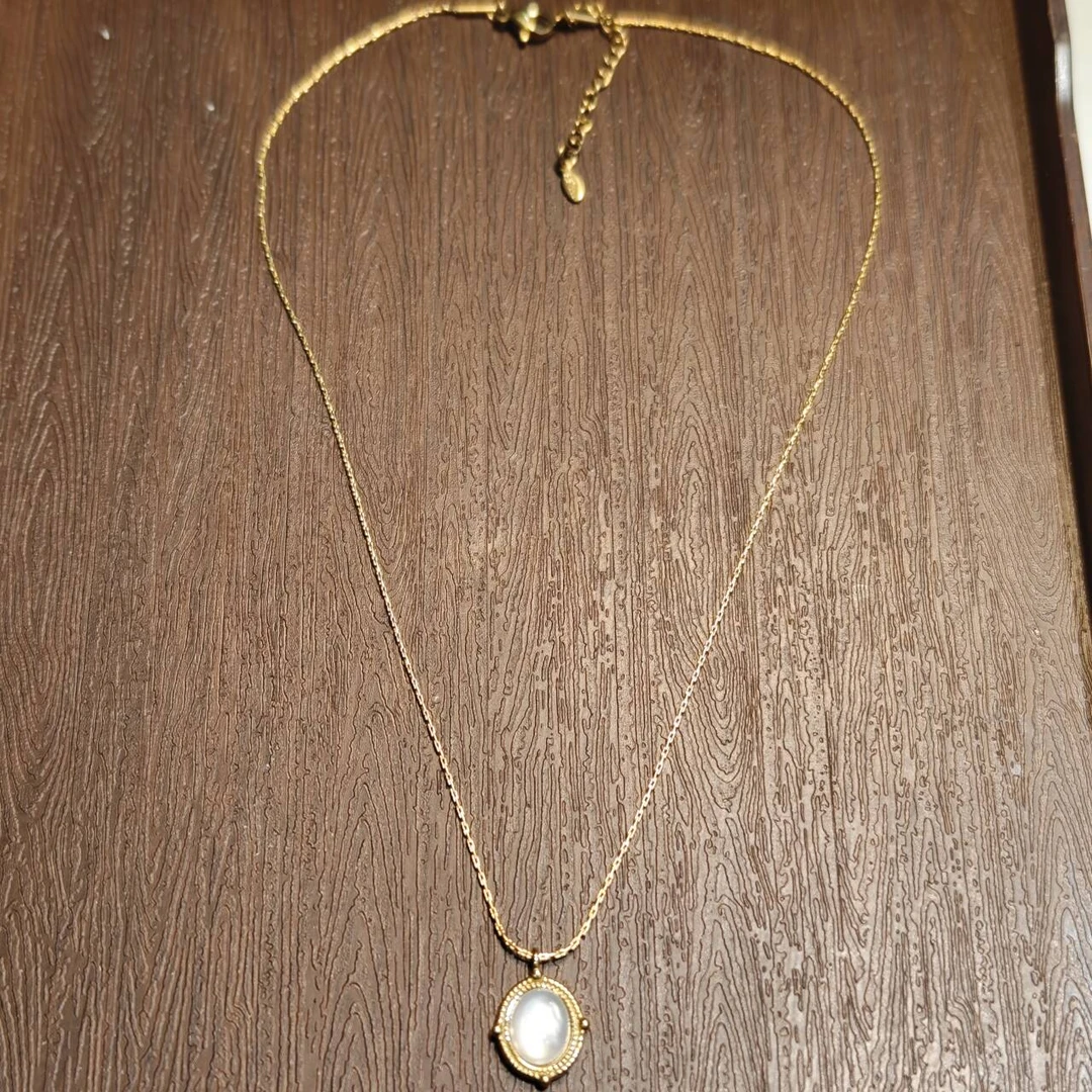 铜合金项链 宫廷风贝壳项链