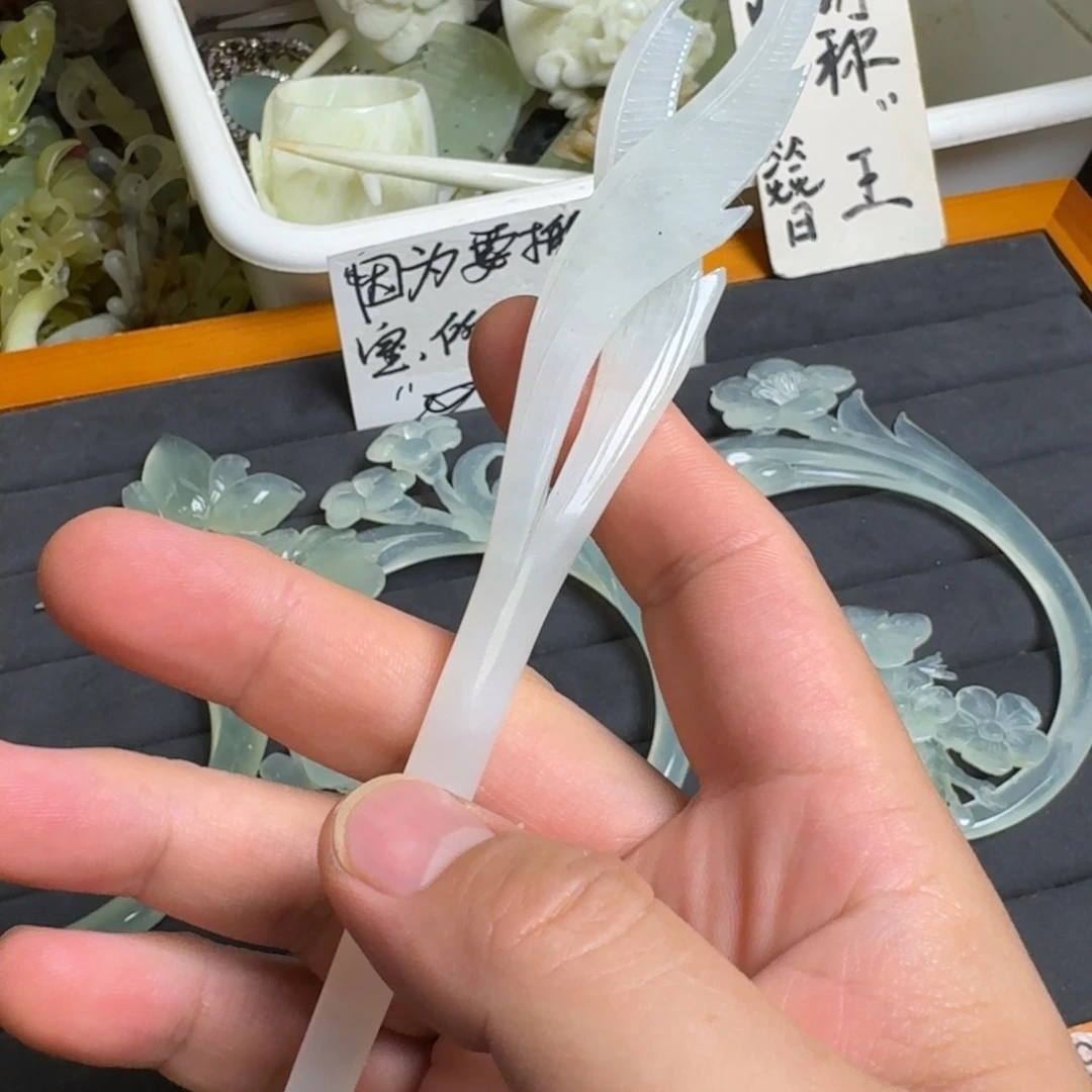 未镶嵌蛇纹石玉发饰