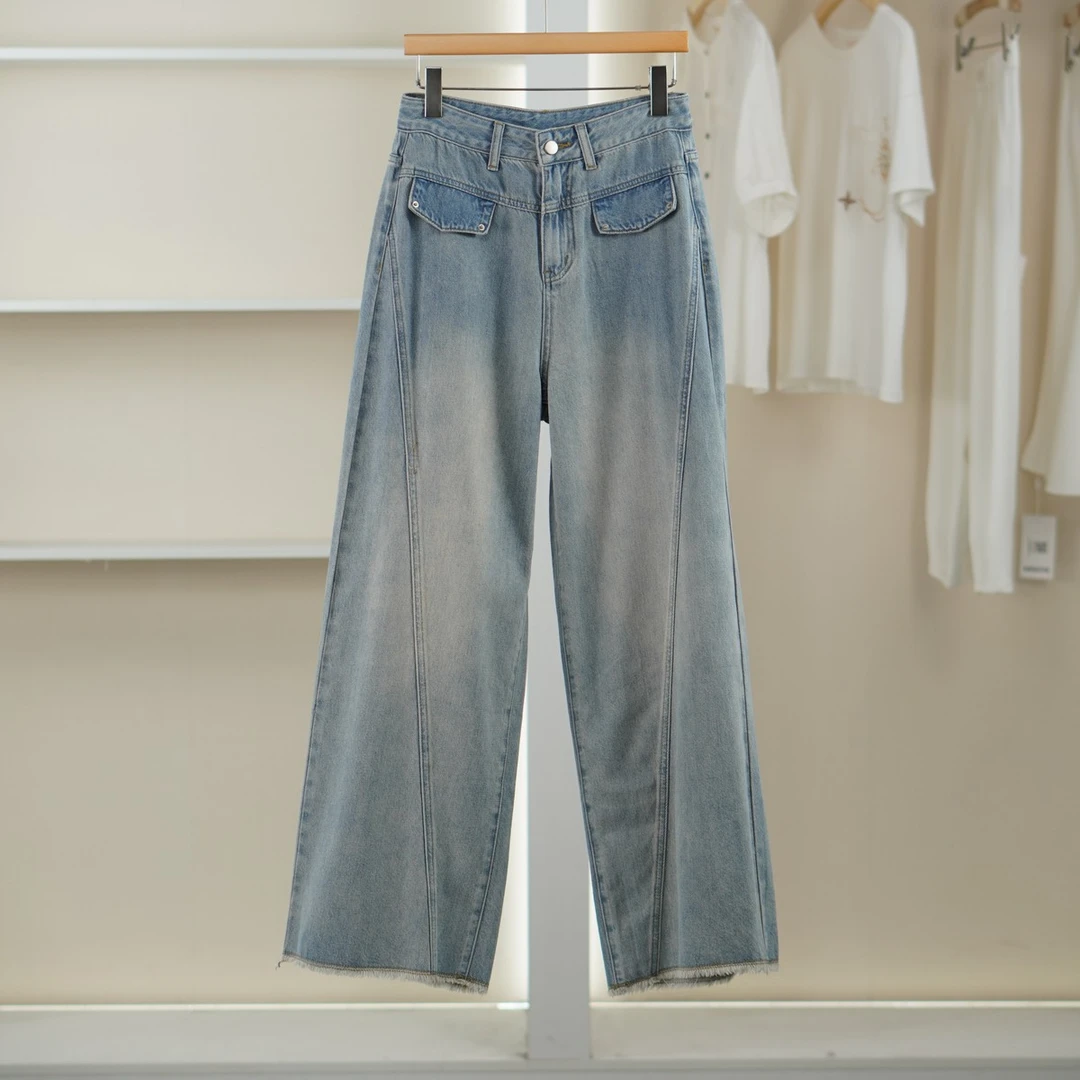 麦迪尚品【文M】51216131 简约宽松水洗牛仔裤春秋女装专柜正品