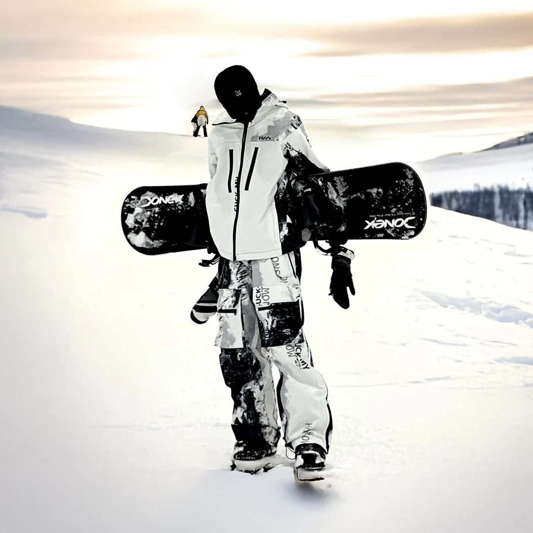 KeepMoney新款雪山渐变国潮滑雪服加厚情侣套装休闲百搭潮流保暖