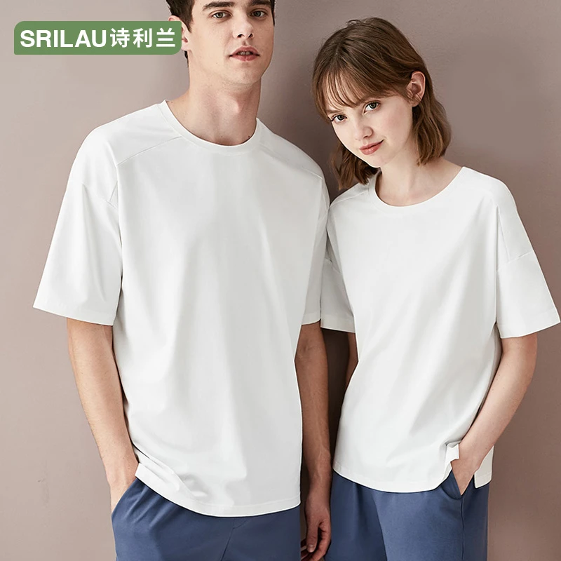 诗利兰清版95%水柔棉商超男女同款家居服套装高档短裤短袖休闲