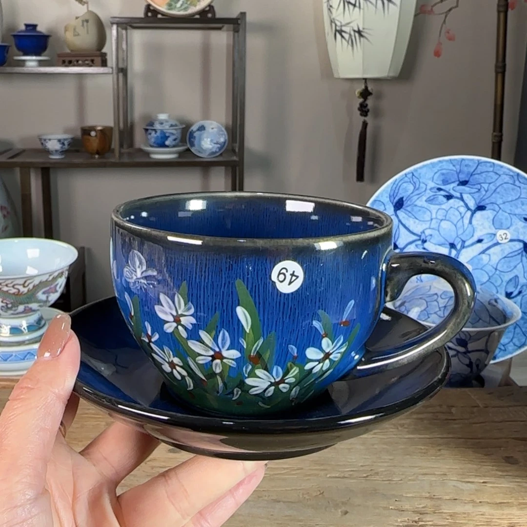 杯景德镇陶瓷柴烧多人