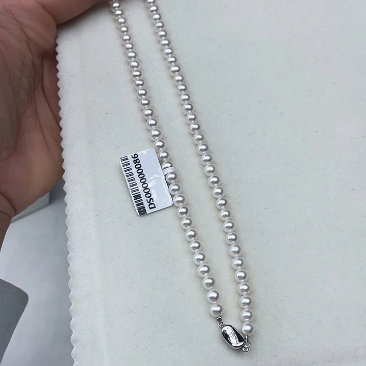 淡水珍珠银S925镶嵌颈饰卡6➕高品极光白炫天女粉毕业级