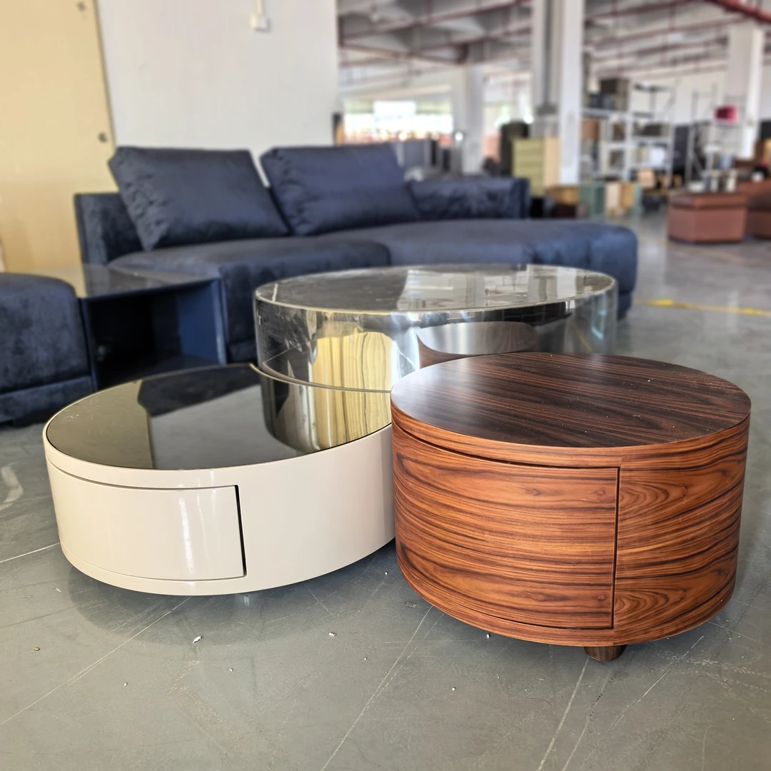 COOMO楷模家具 好莱坞米琦茶几美式轻奢风格岩板不锈钢茶几