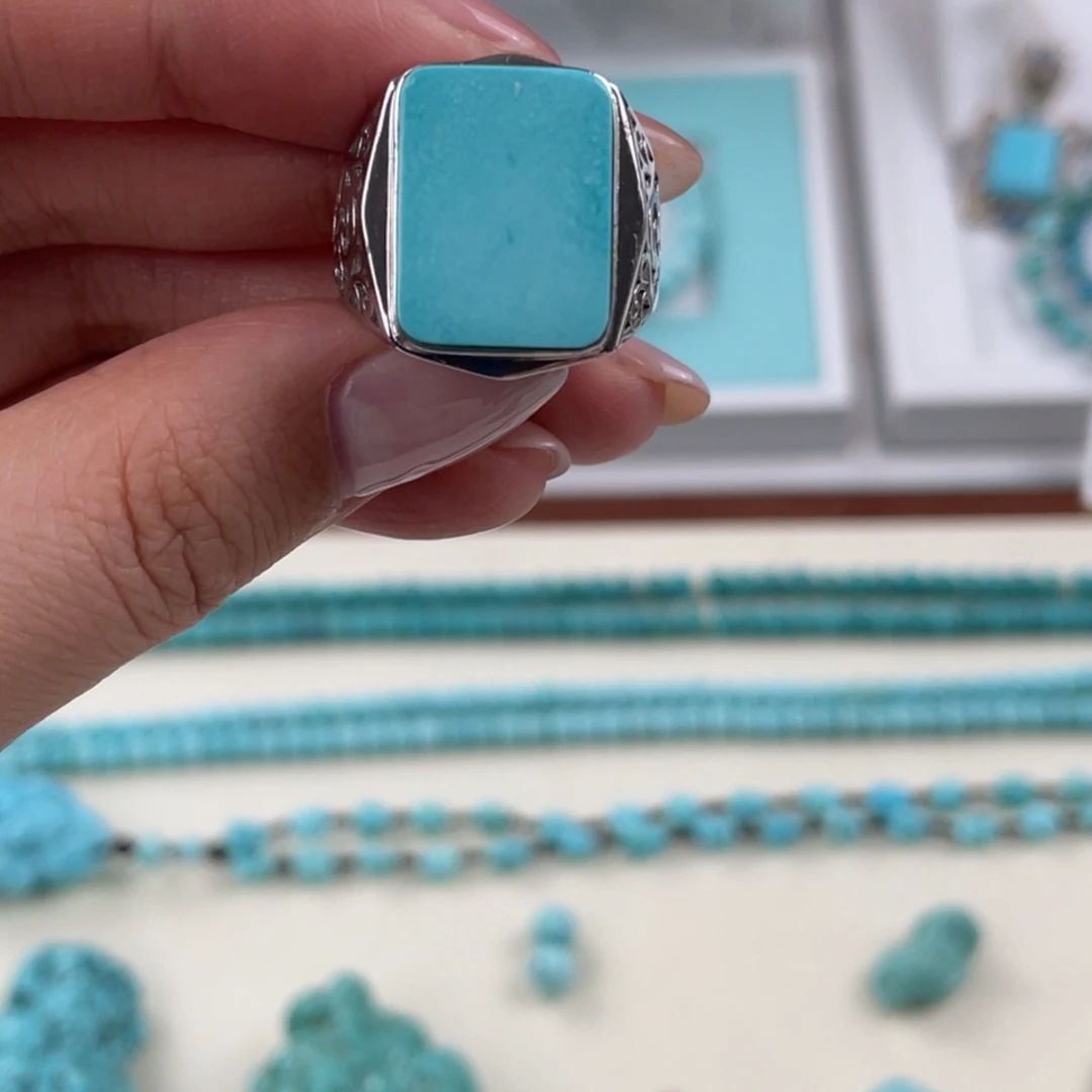 绿松石未镶嵌男戒